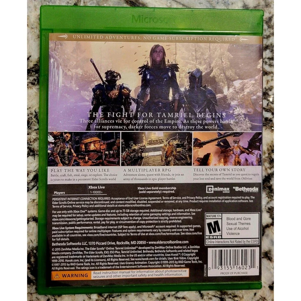 SONY PLAYSTATION 4 PS4:The Elder Scrolls Online: Tamriel Unlimited,CIB,FAST SHIP